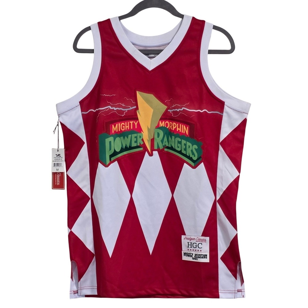 Headgear Classics Red Power Rangers Basketball Jersey Men Medium Read - Picture 1 of 6